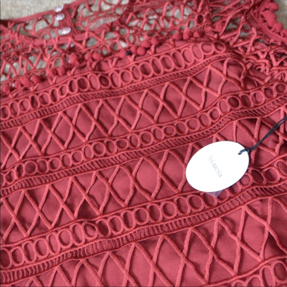 🎉HP🎉Tularosa Lace Pom Pom Sleeve Mini Dress - Picture 4 of 7